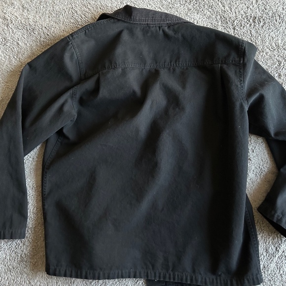 VANS Off the Wall Drill Chore Coat Shirt Jacket Corduroy collar BLACK Mens Large - Picture 4 of 6